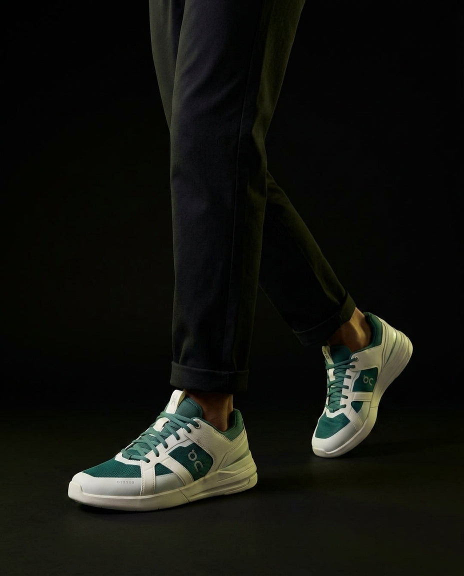 ON Leather Mesh Panelled Tennis Trainer