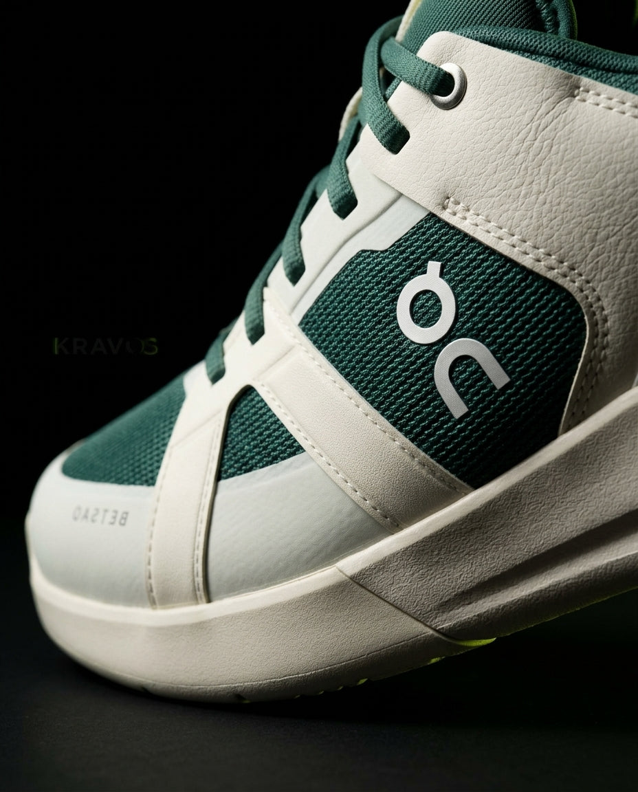 ON Leather Mesh Panelled Tennis Trainer
