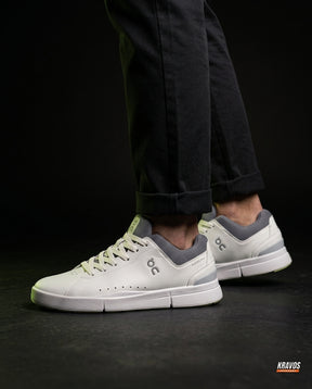 ON Leather Panelled Court Trainer White Grey