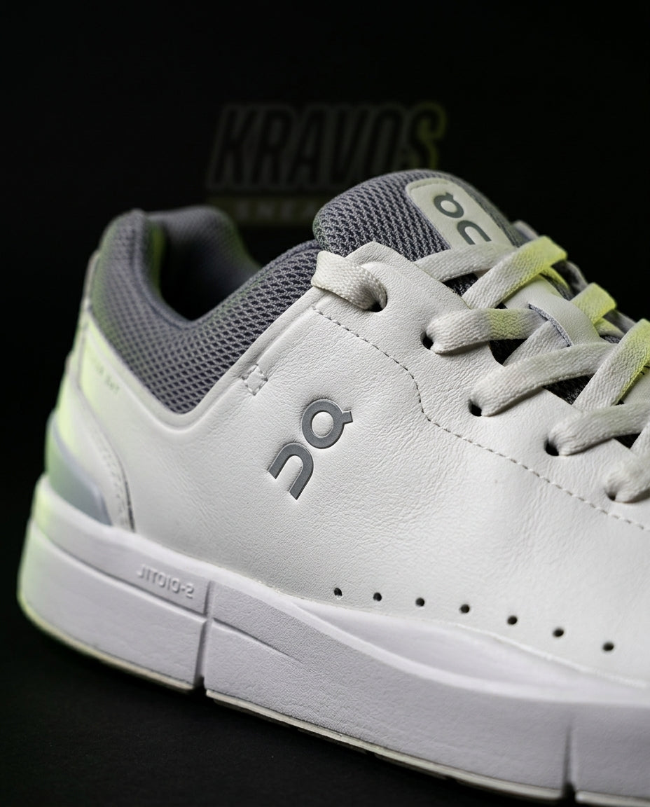 ON Leather Panelled Court Trainer White Grey