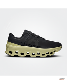 ON Mesh Cutout Sole Running Trainer Black Green #blackgreen