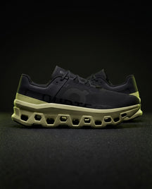 ON Mesh Cutout Sole Running Trainer Black Green