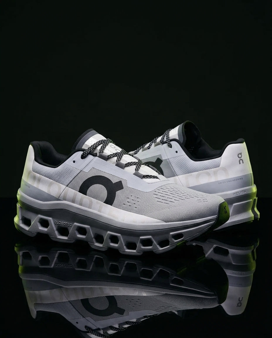 ON Mesh Cutout-Sole Running Trainer Grey White Black