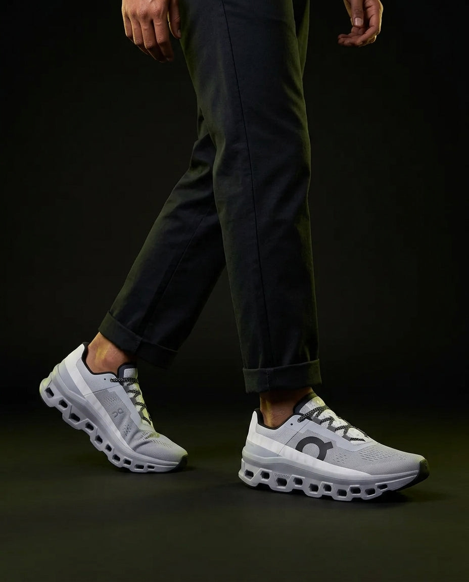 ON Mesh Cutout-Sole Running Trainer Grey White Black