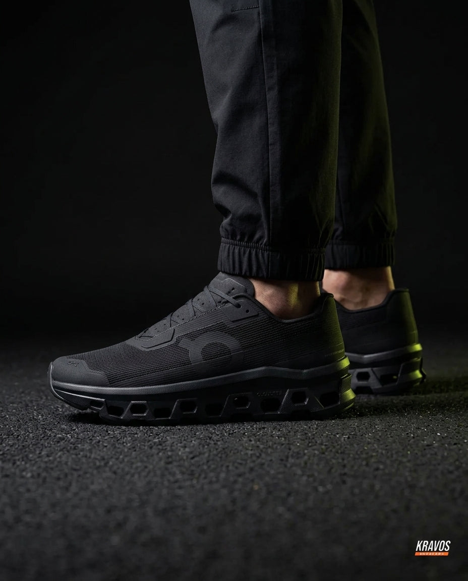 ON Mesh Cutout-Sole Running Trainer Triple Black
