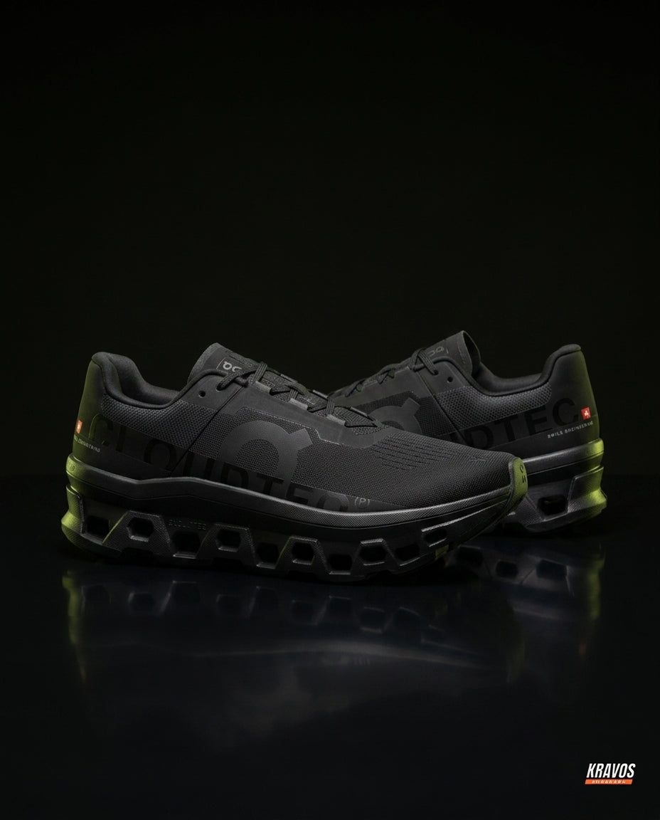 ON Mesh Cutout Sole Running Trainer Triple Black