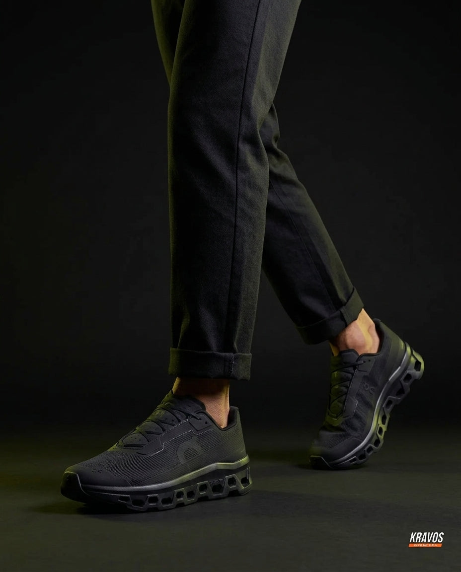 ON Mesh Cutout-Sole Running Trainer Triple Black