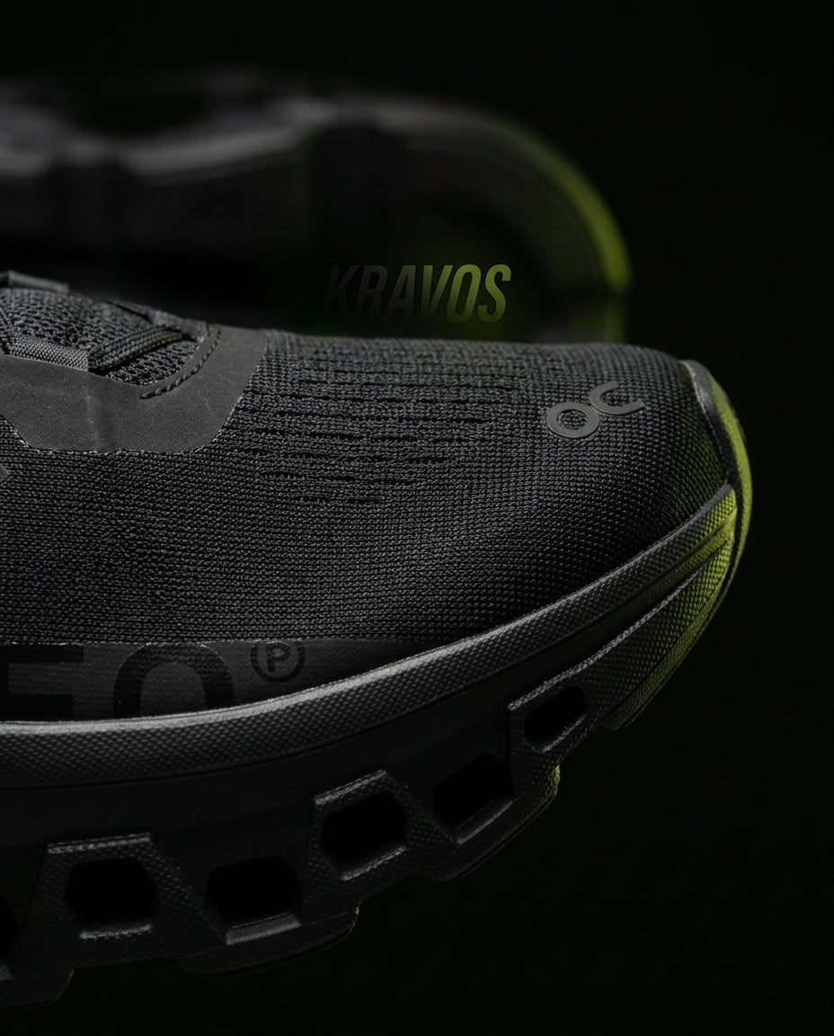 ON Mesh Cutout Sole Running Trainer Triple Black