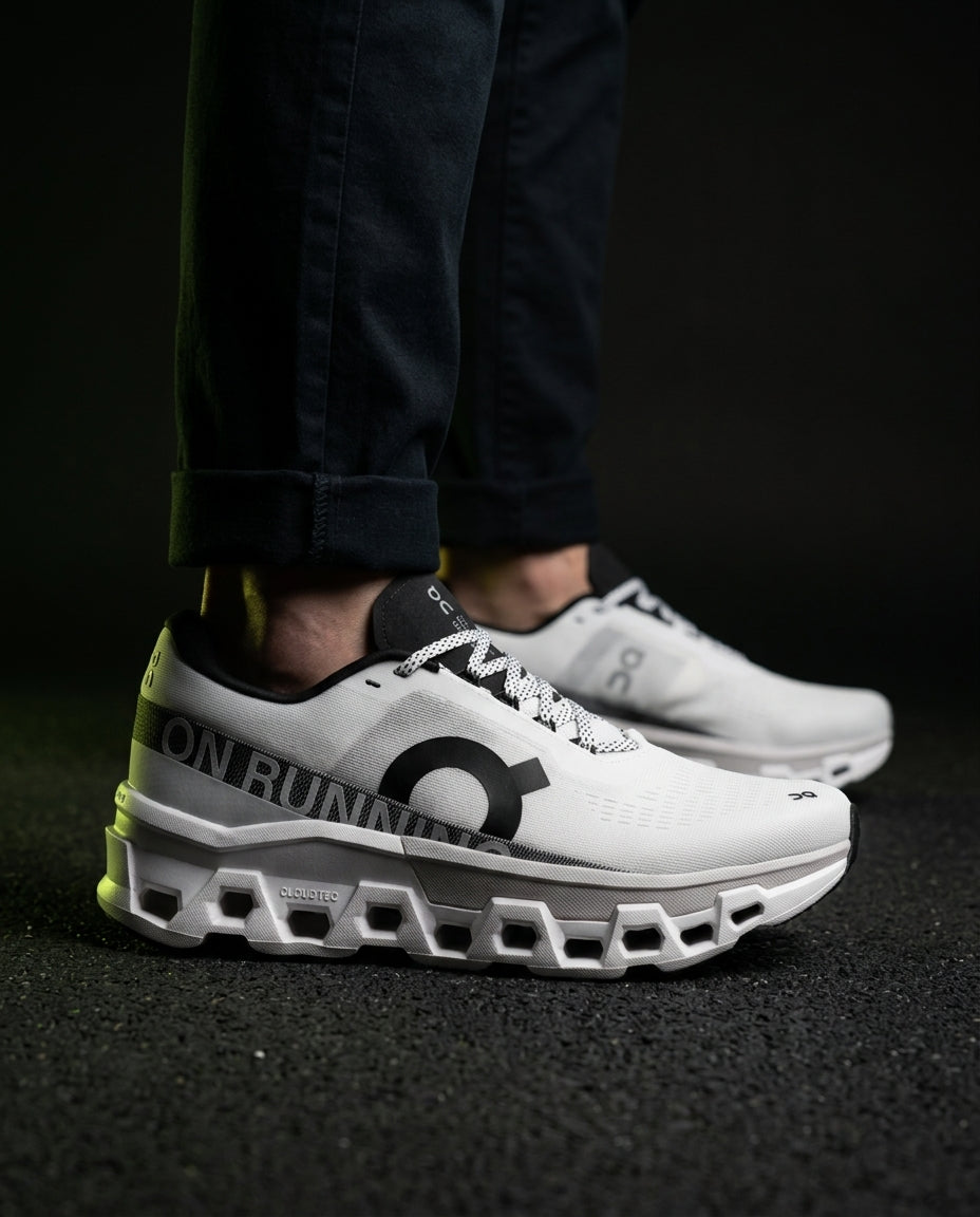 ON Mesh Honeycomb-Sole Cushioned Runner White Black