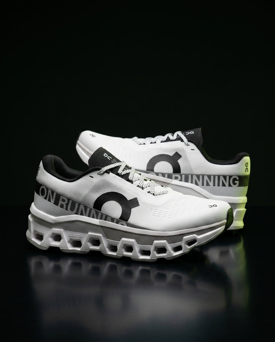 ON Mesh Honeycomb-Sole Cushioned Runner White Black