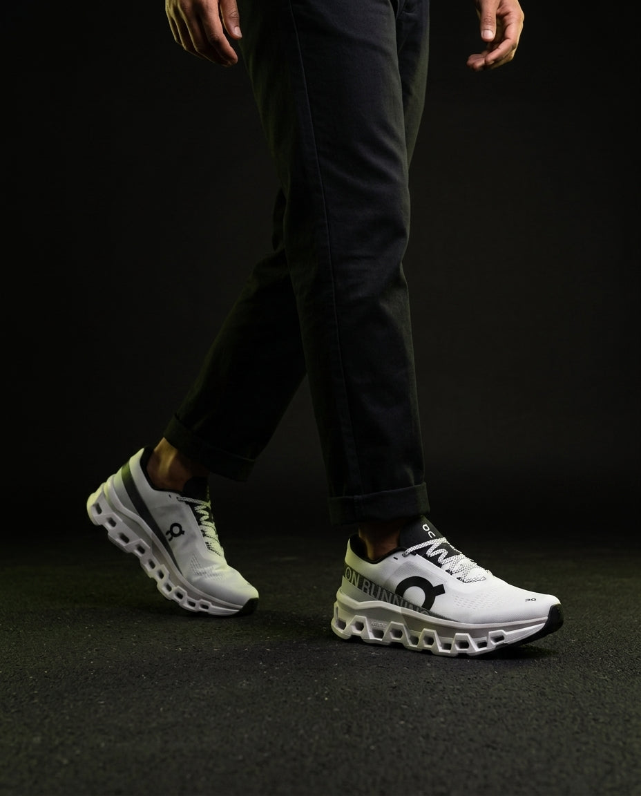 ON Mesh Honeycomb-Sole Cushioned Runner White Black