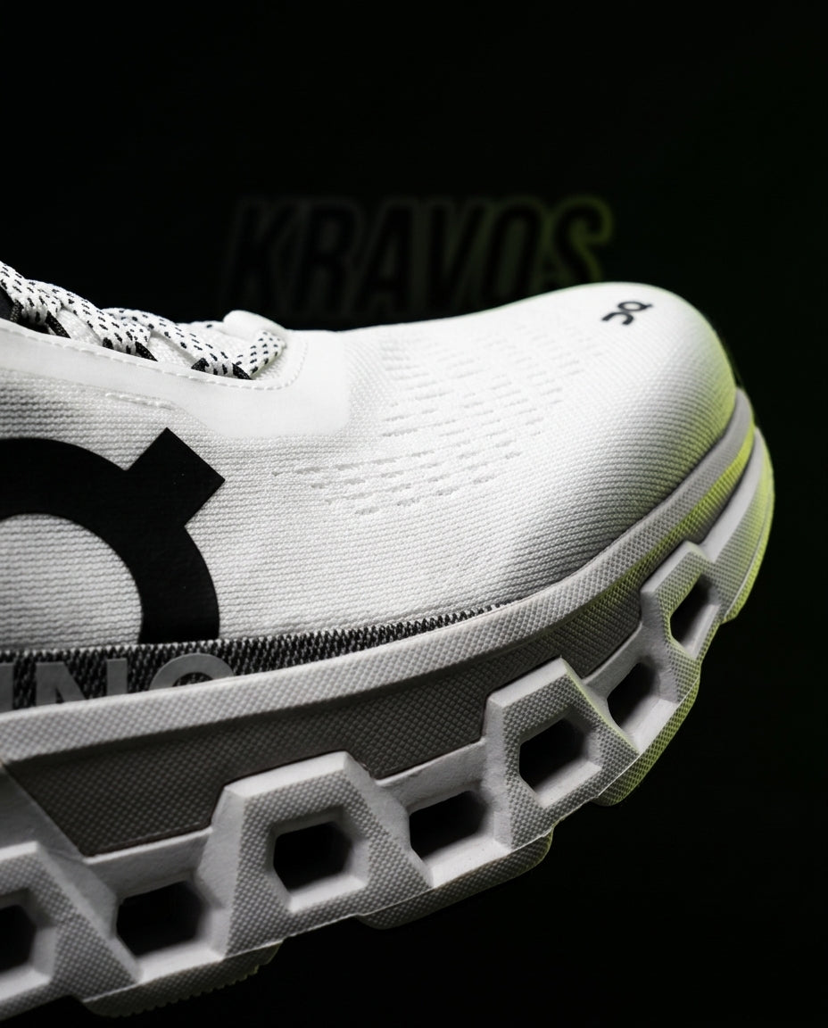 ON Mesh Honeycomb-Sole Cushioned Runner White Black