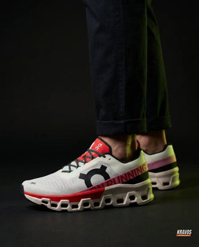 ON Mesh Honeycomb-Sole Cushioned Runner White Red Black