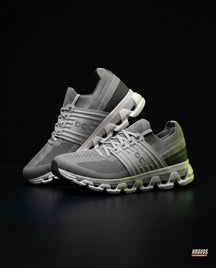 ON Mesh Layered Cloudtec Runner Grey White