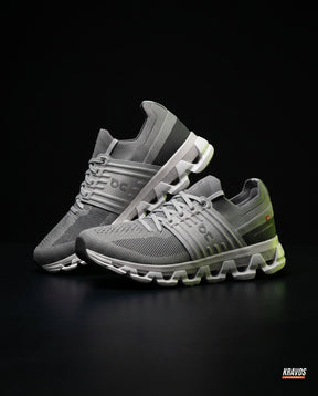 ON Mesh Layered Cloudtec Runner Grey White