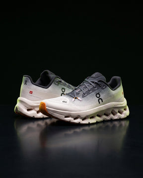 ON Mesh Perforated Cushioned Running Trainer Grey White Orange