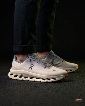 ON Mesh Perforated Sole Running Trainer Grey Cream