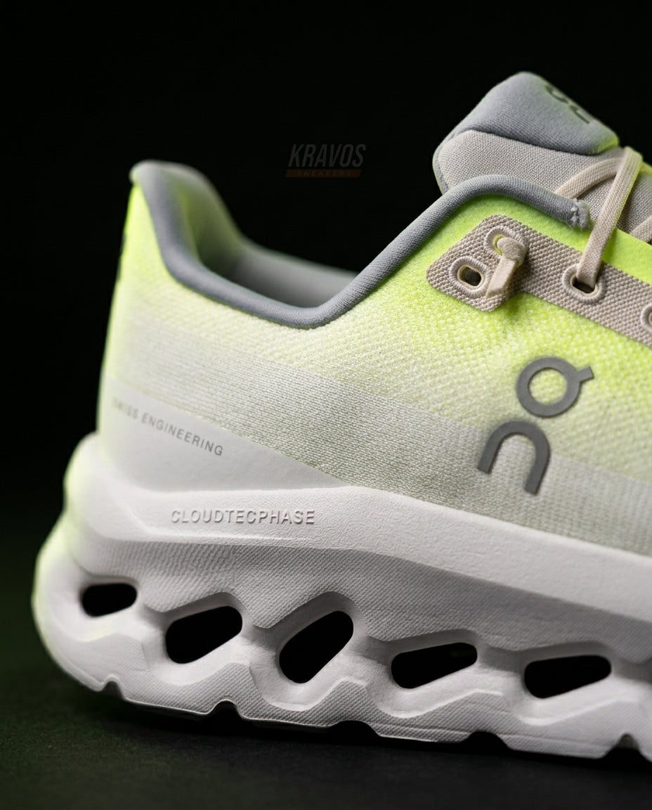 ON Mesh Perforated Sole Running Trainer White Yellow