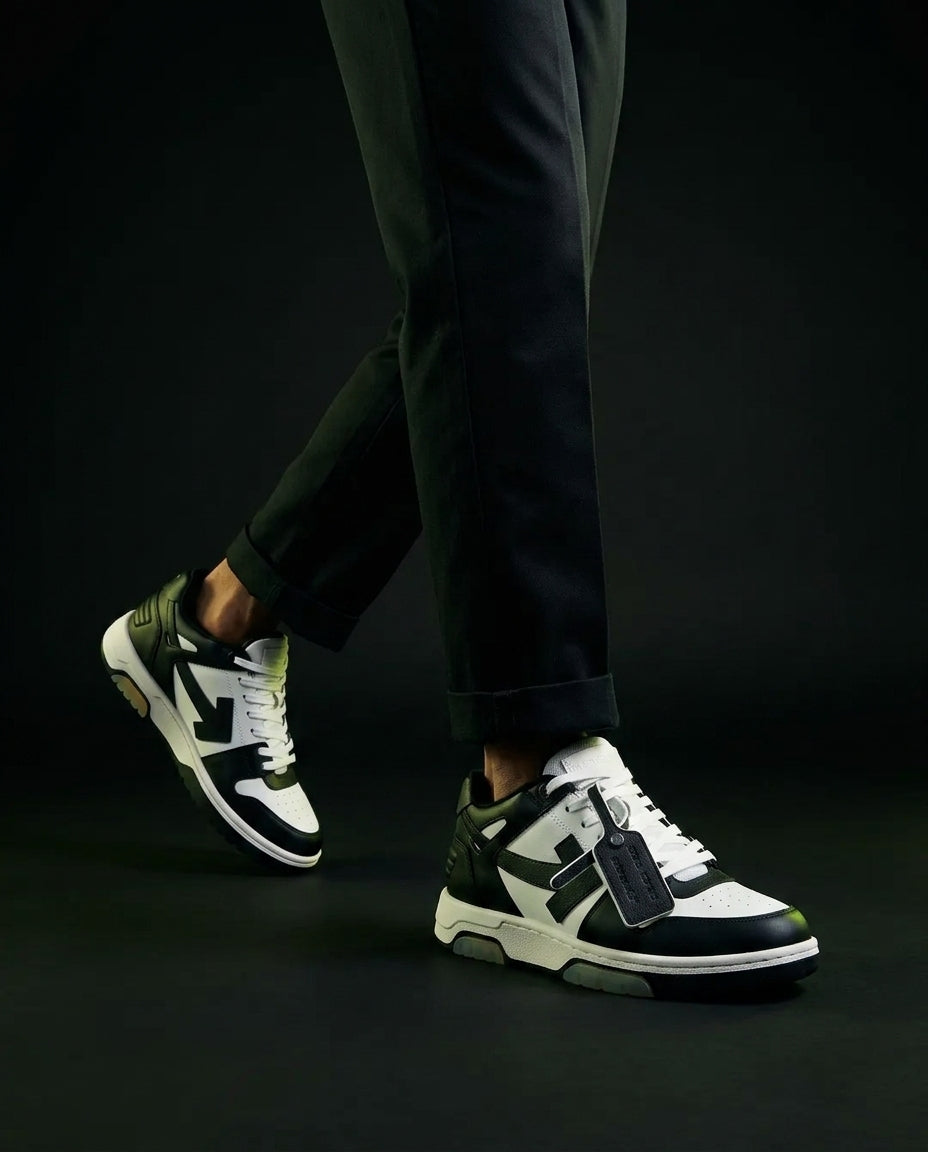 OW Leather Panelled Arrow Trainer