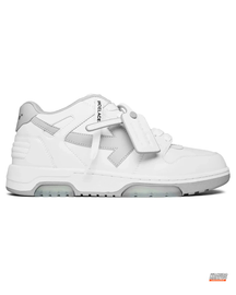 OW Leather Panelled Arrow Trainer White Grey #whitegrey