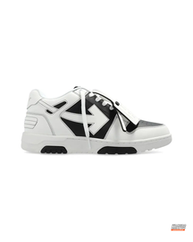 OW Leather Panelled Basketball Trainer White Black #whiteblack