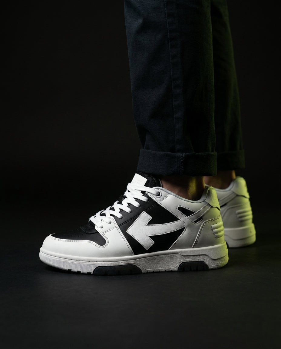 OW Leather Panelled Basketball Trainer