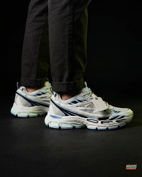 OW Mesh Layered Trail Runner White Blue Black