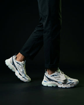 OW Mesh Layered Trail Runner White Blue Black