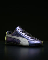 PM Iridescent Leather Racing Trainer Purple Iridescent White