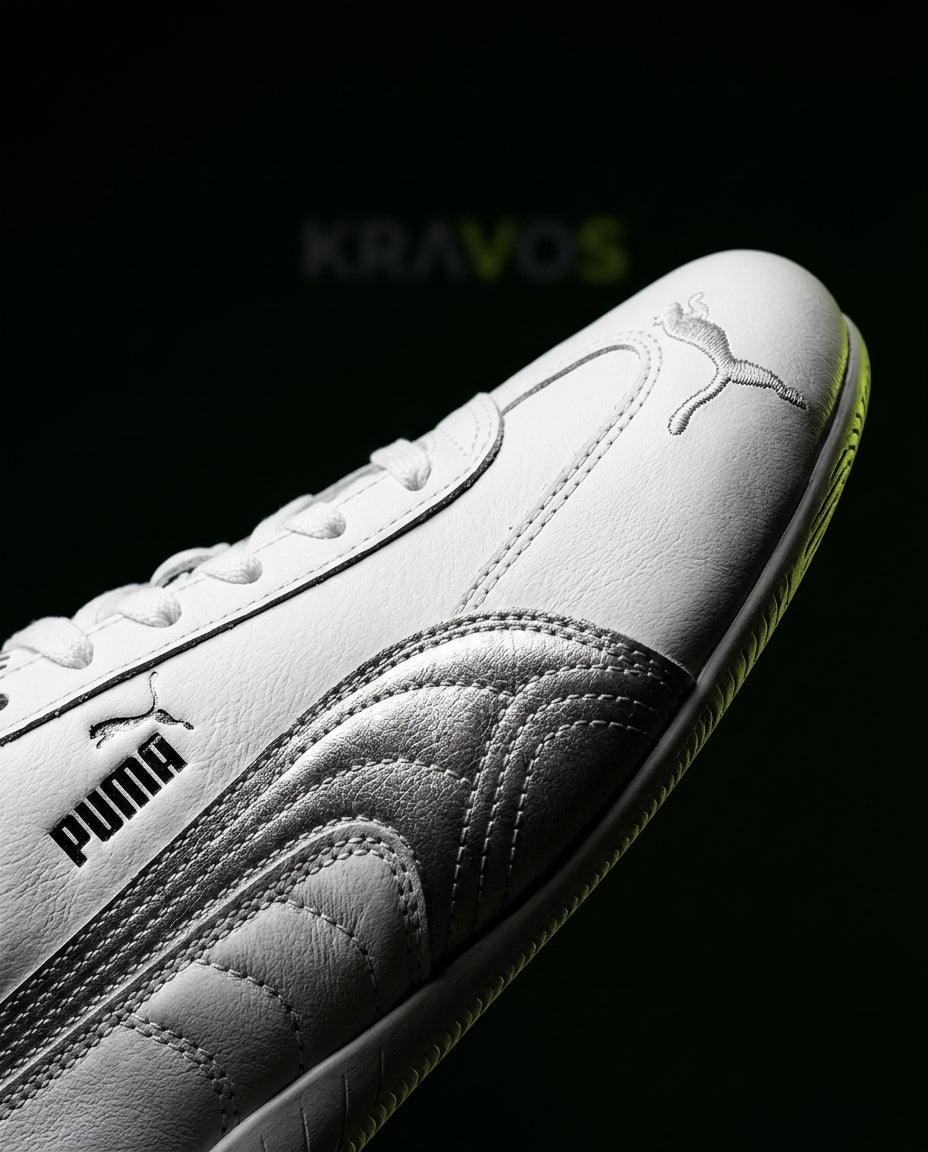 PM Leather Curved-Sole Racing Trainer