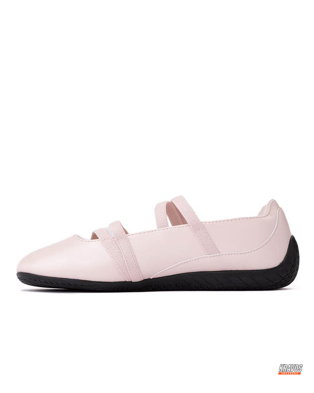 PM Leather Quilted Elastic-Strap Ballet Flat