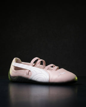 PM Leather Quilted Elastic-Strap Ballet Flat