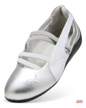PM Leather Quilted Elastic-Strap Ballet Flat