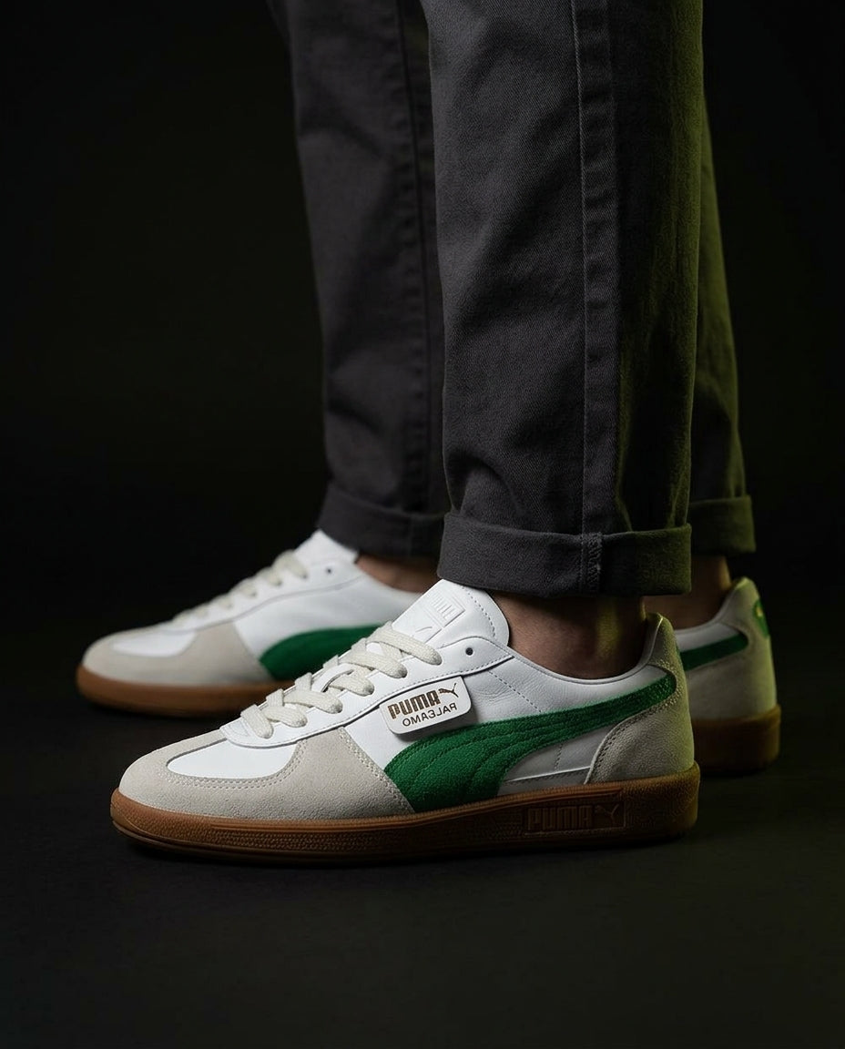 PM Leather Suede Gum-Sole Terrace Trainer