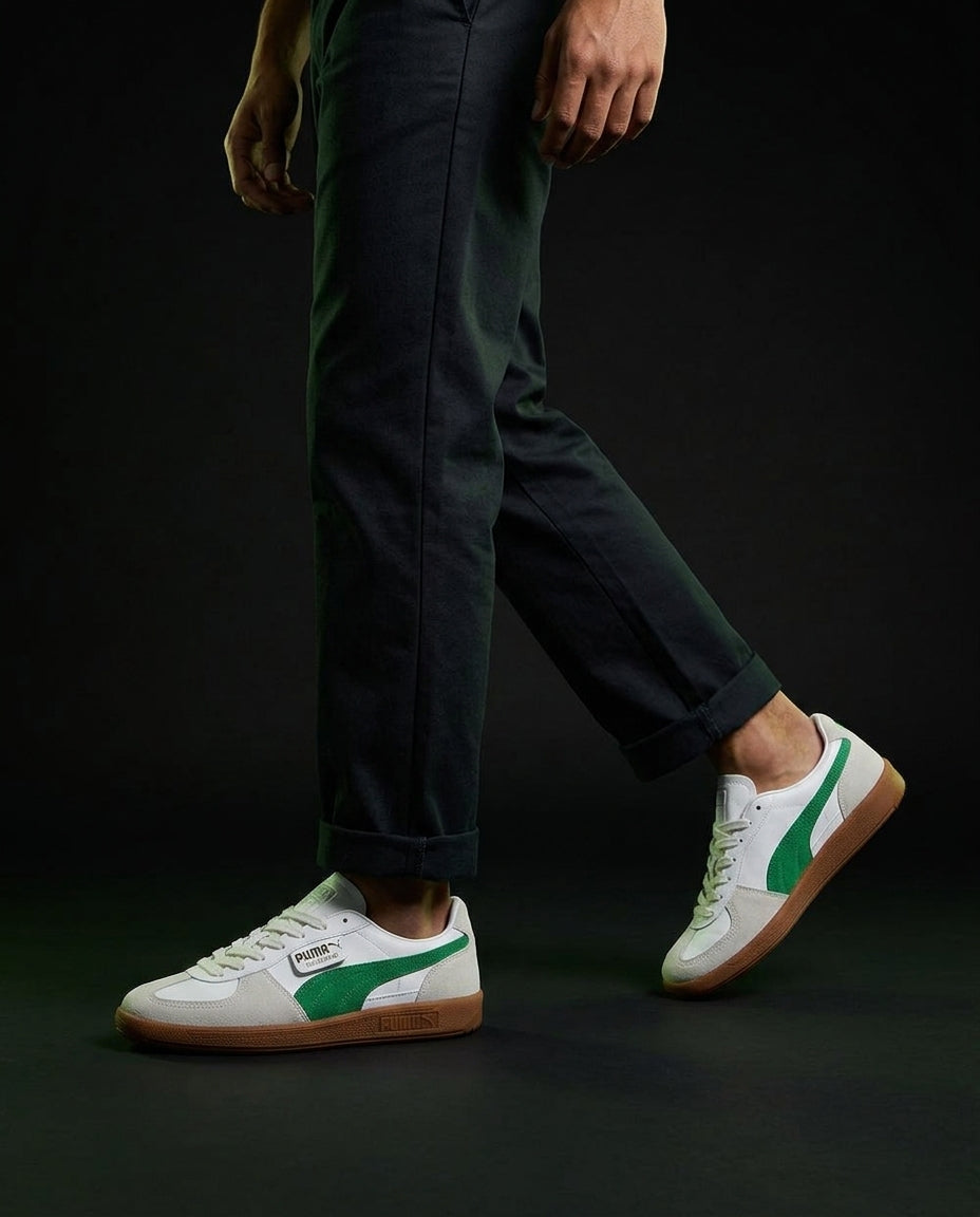 PM Leather Suede Gum-Sole Terrace Trainer