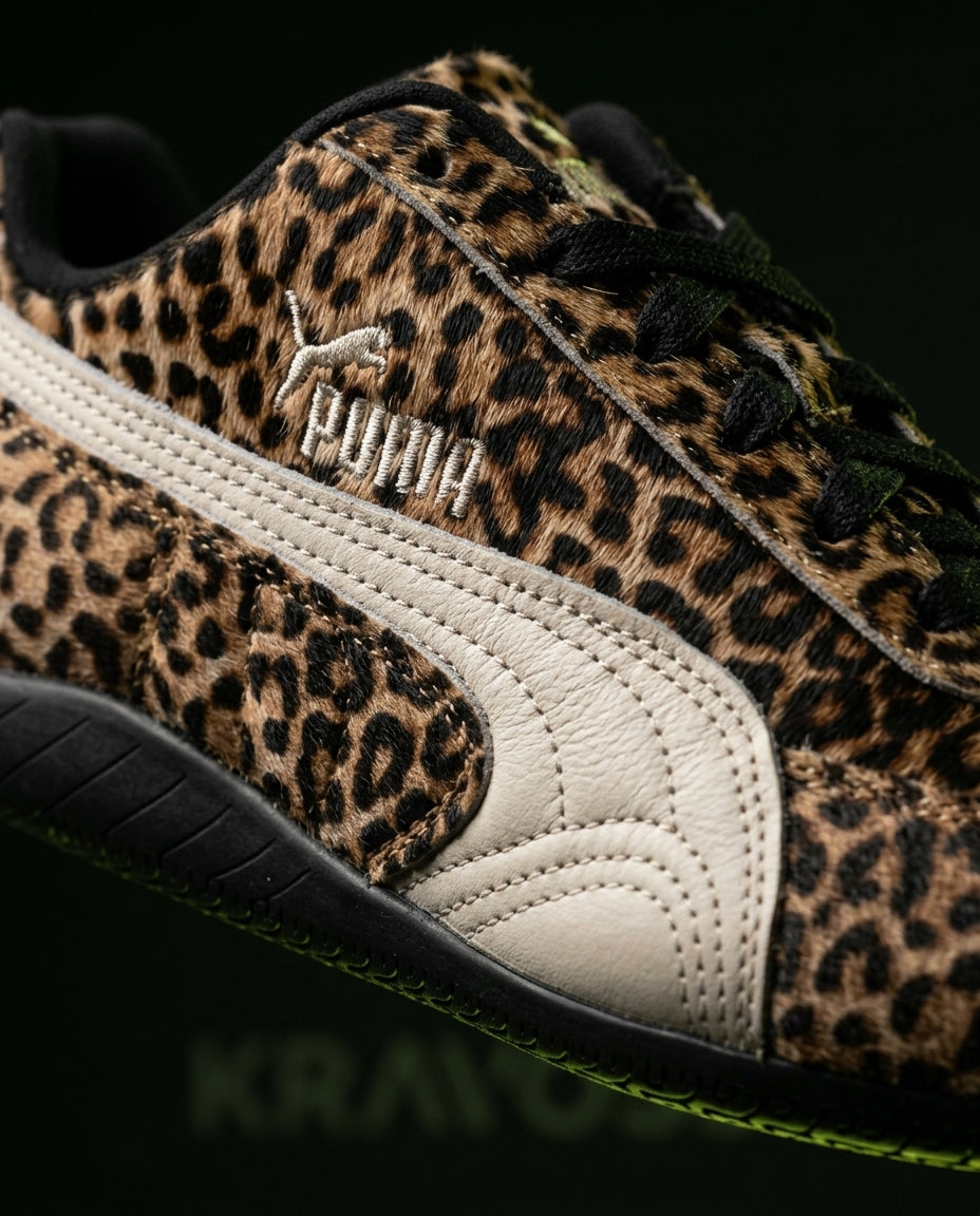 PM Leopard Pony-Hair Racing Trainer