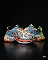 PM Mesh Crossover-Panel Chunky Runner Grey Blue Orange
