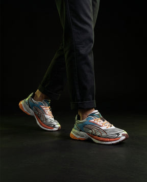 PM Mesh Crossover-Panel Chunky Runner Grey Blue Orange