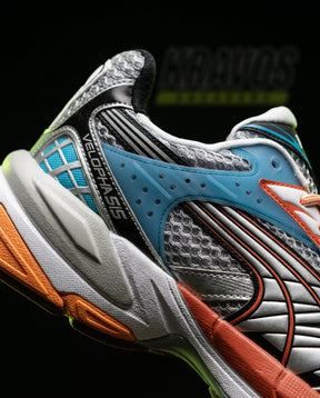 PM Mesh Crossover-Panel Chunky Runner Grey Blue Orange