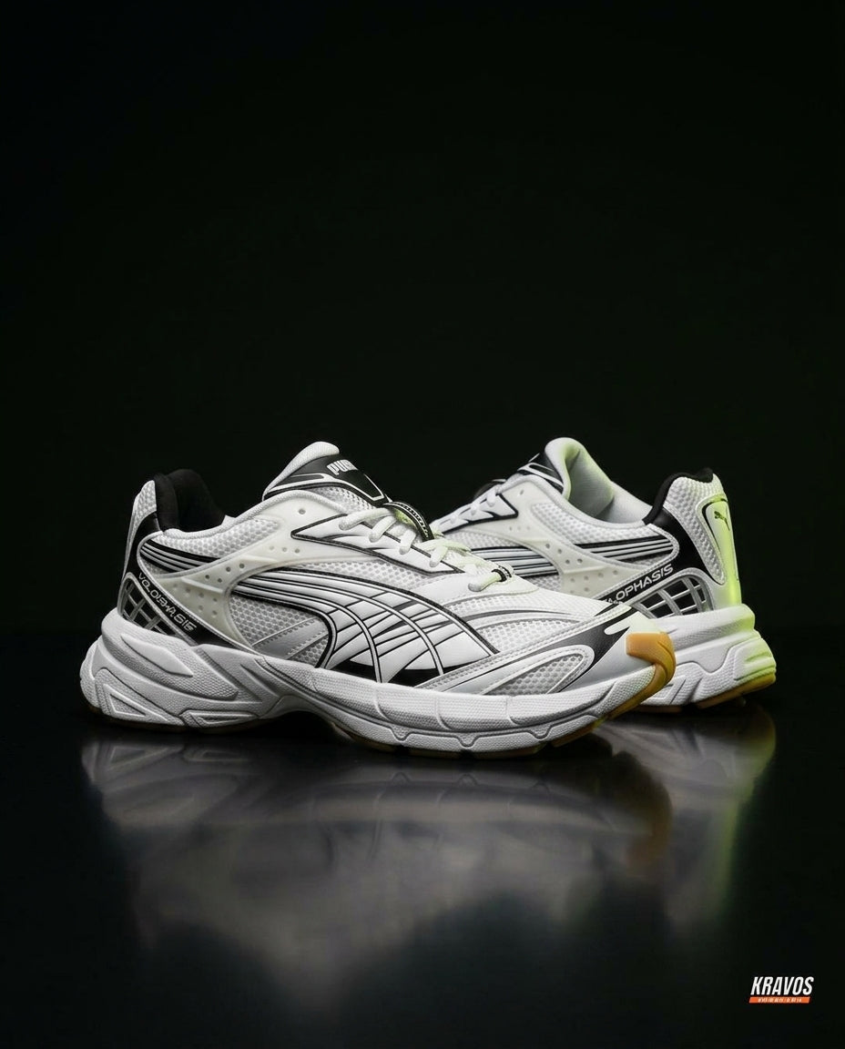 PM Mesh Gum-Sole Chunky Runner White Black Gum