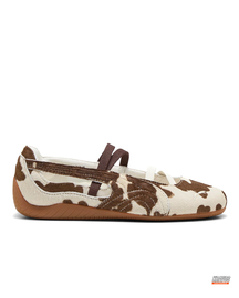 PM Pony Hair Elastic Ballet Trainer Cream Brown Cow Print #creambrowncowprint