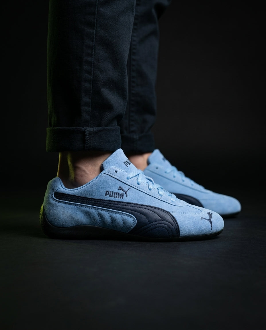 PM Suede Curved-Sole Racing Trainer