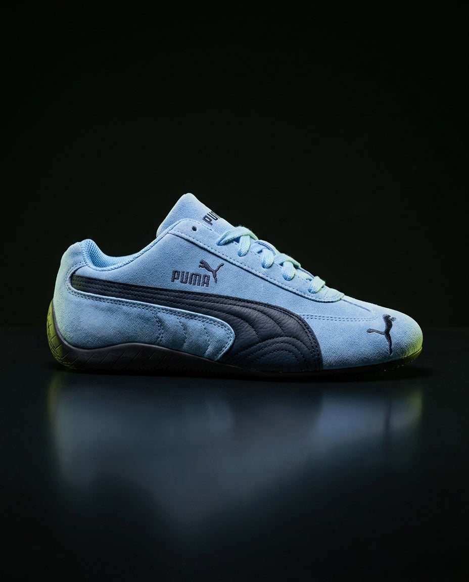 PM Suede Curved-Sole Racing Trainer