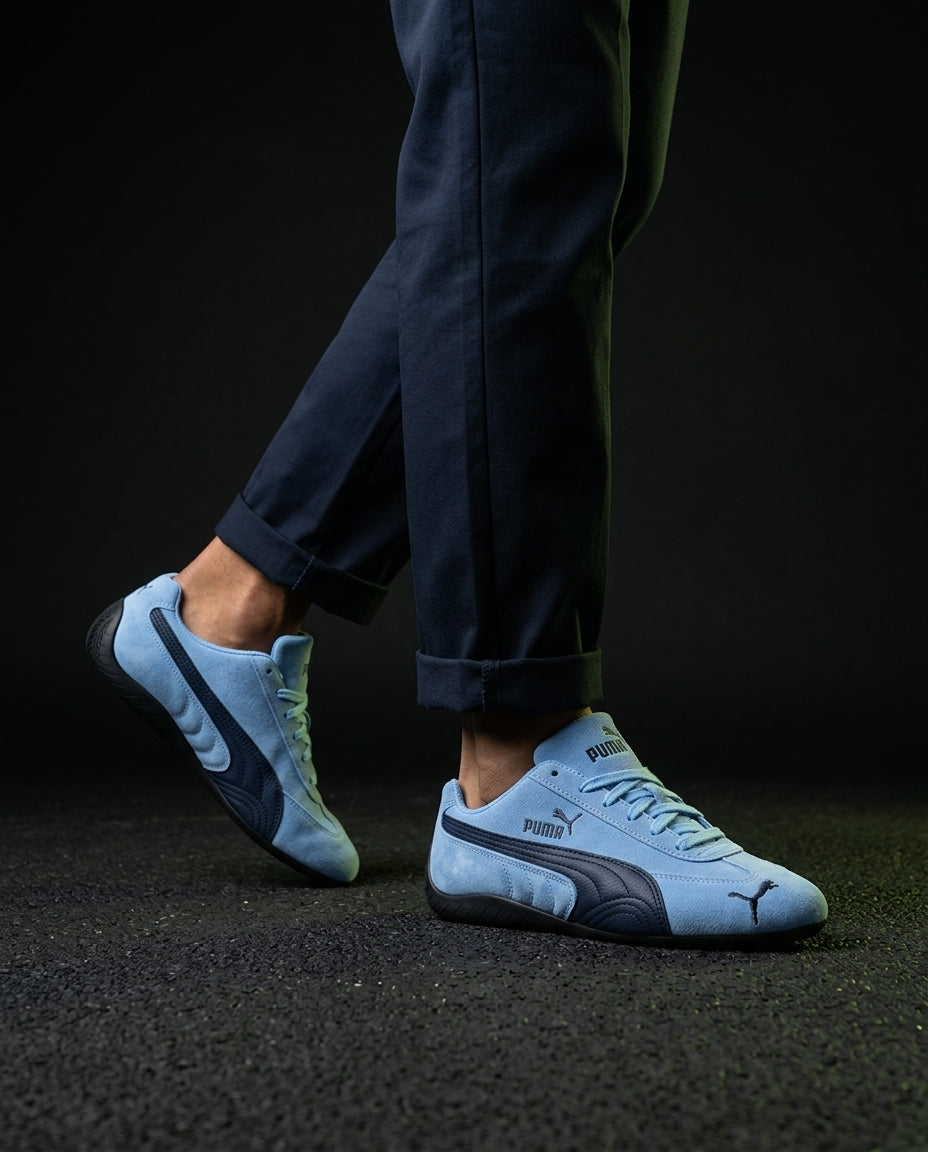 PM Suede Curved-Sole Racing Trainer