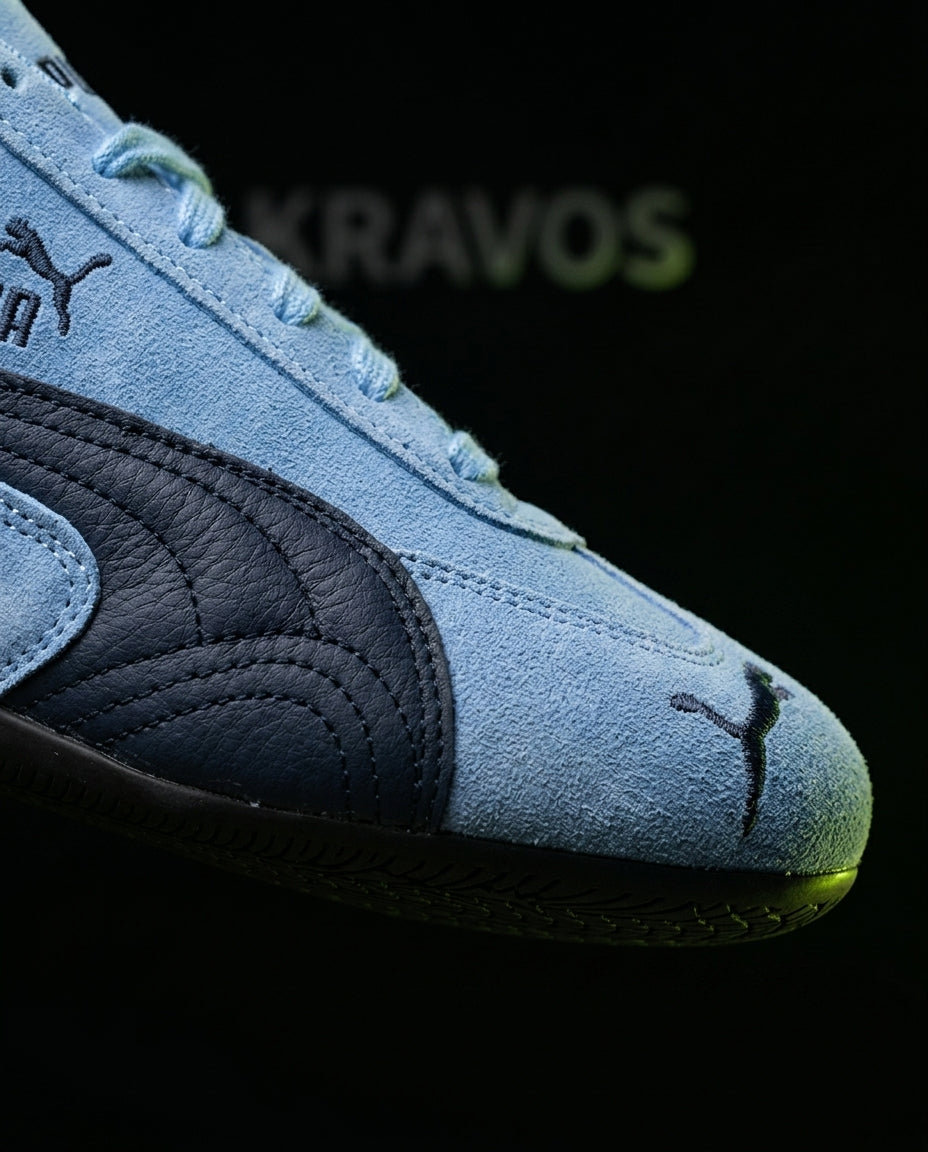 PM Suede Curved-Sole Racing Trainer