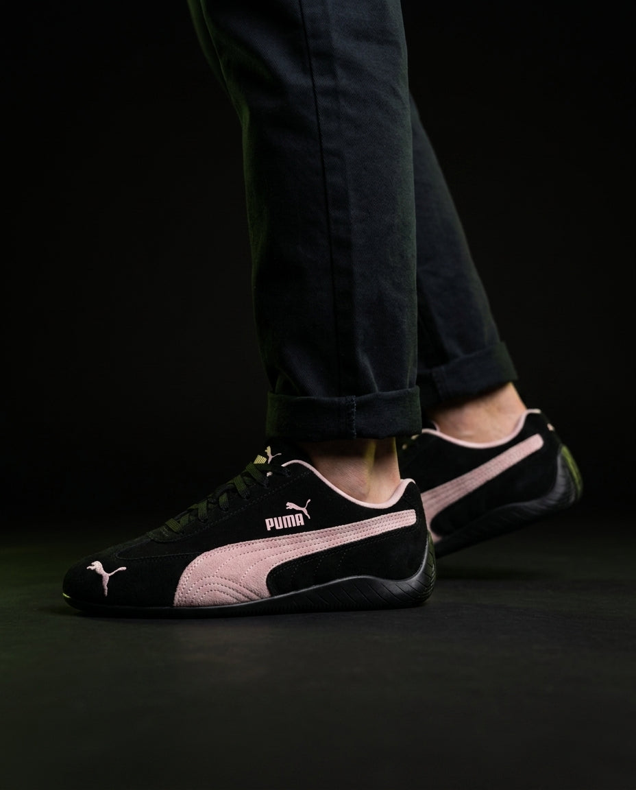 PM Suede Motorsport Low Racing Trainer Black Pink