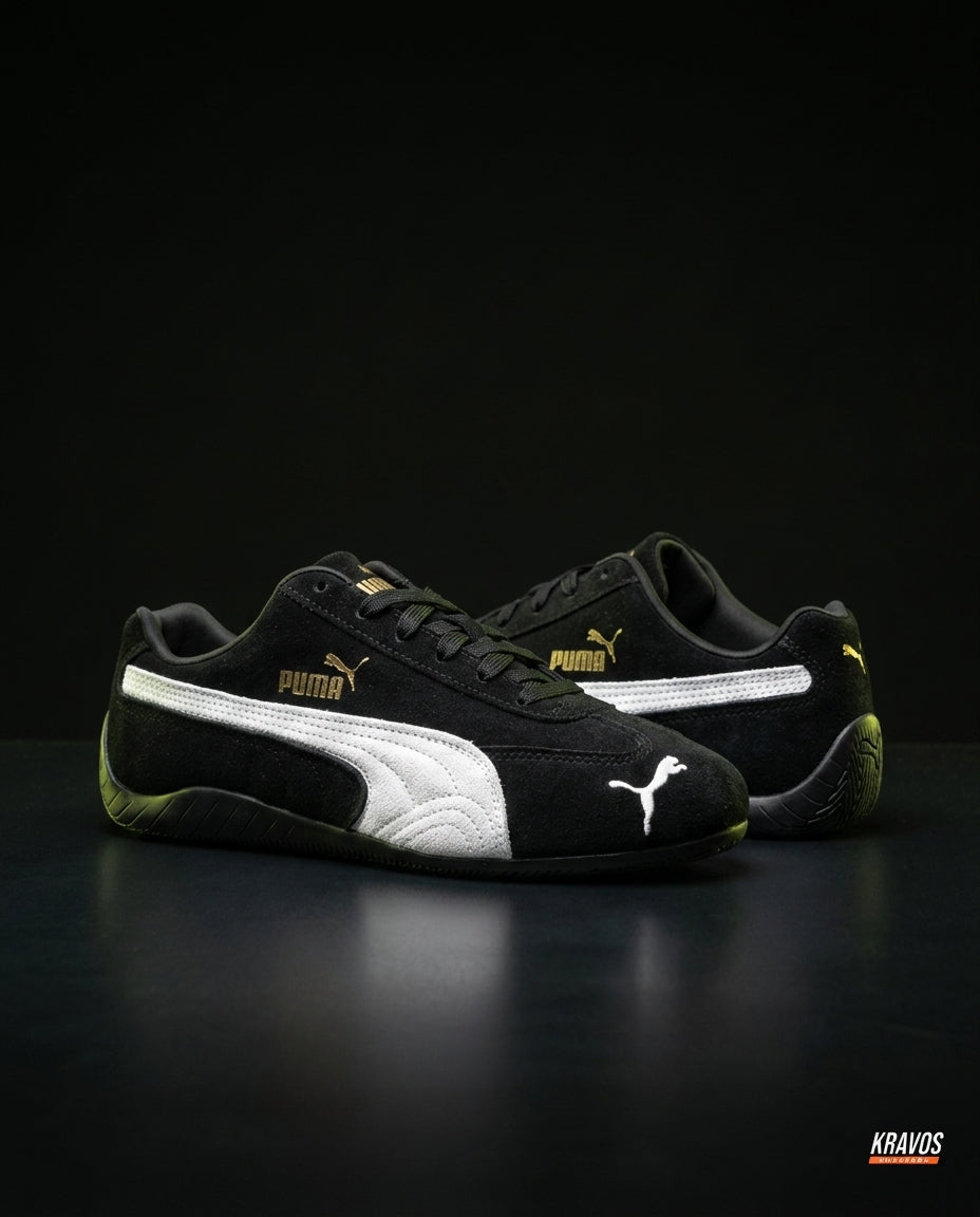 PM Suede Motorsport Low Racing Trainer Black White