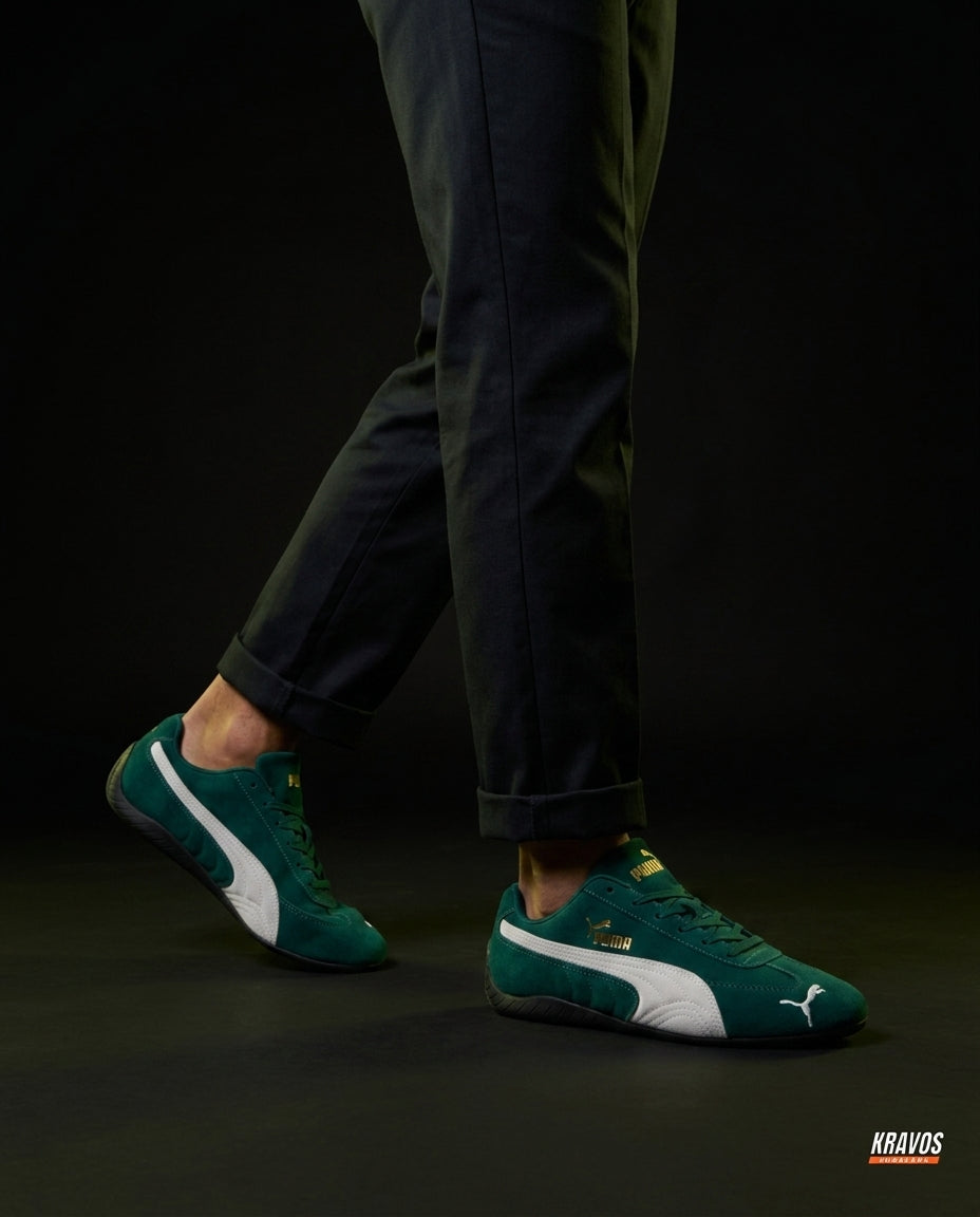 PM Suede Motorsport Low Racing Trainer Green White