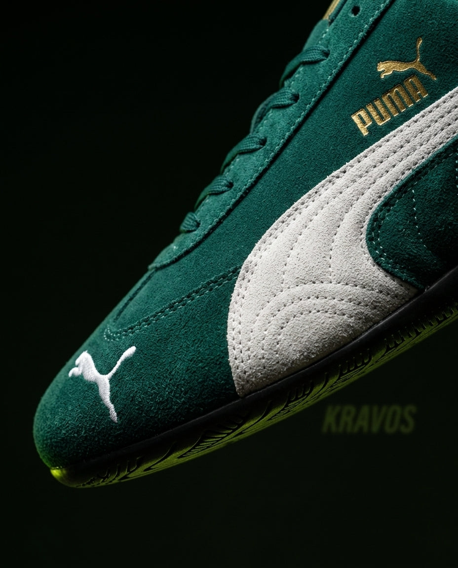 PM Suede Motorsport Low Racing Trainer Green White