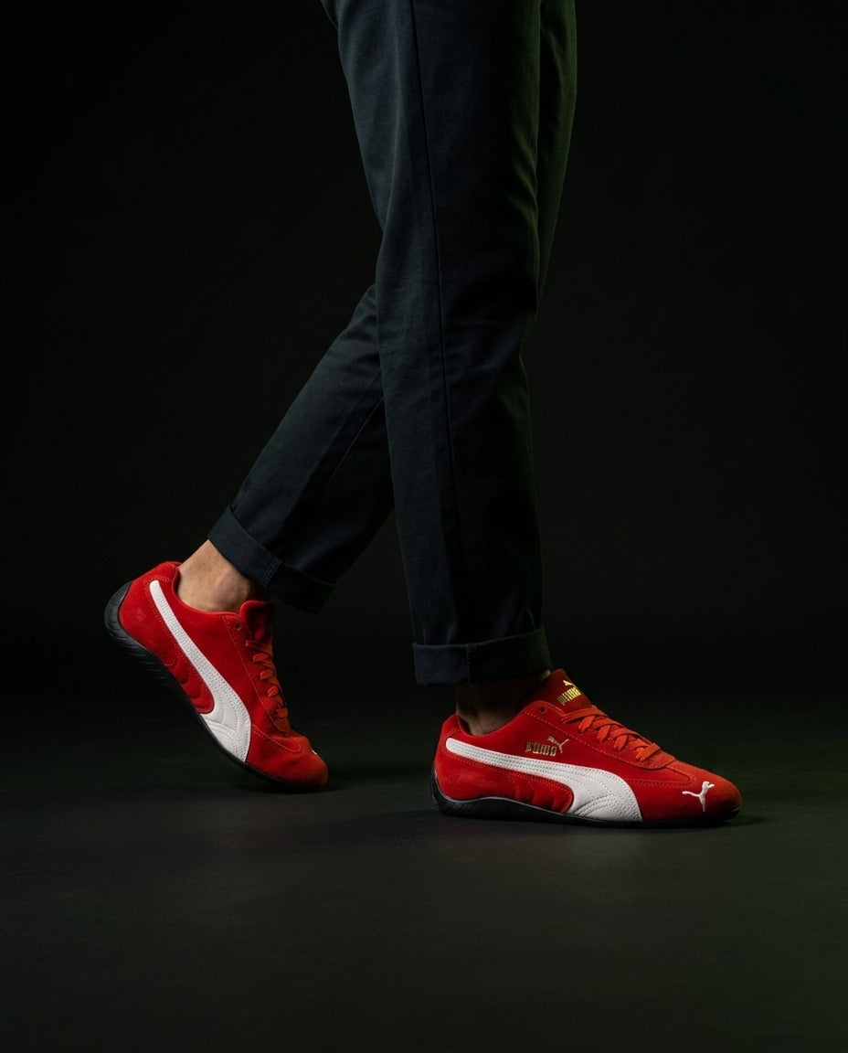 PM Suede Motorsport Low Racing Trainer Red White